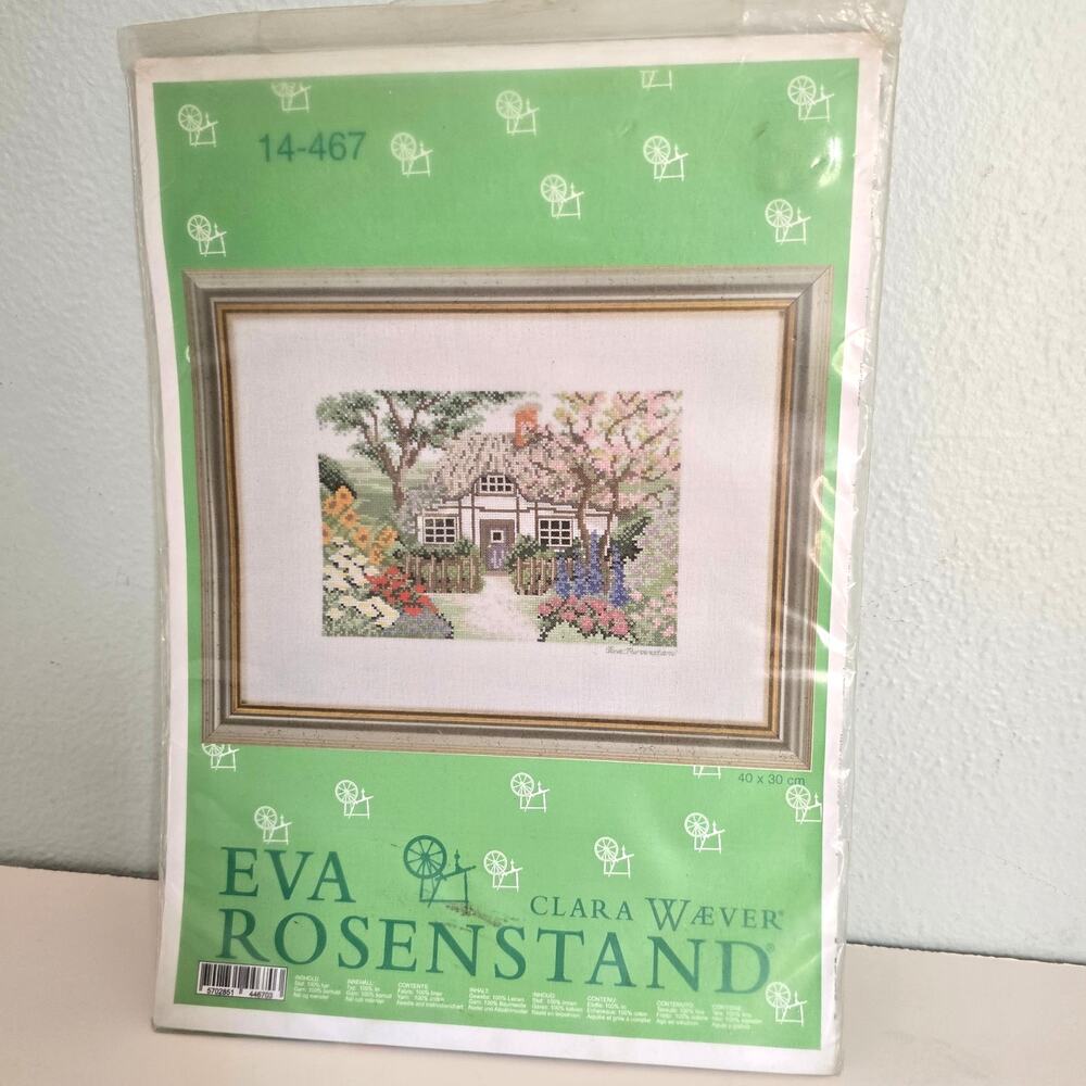 Eva Rosenstand Clara Waever Cross Stitch Kit English Country Cottage 40X30CM